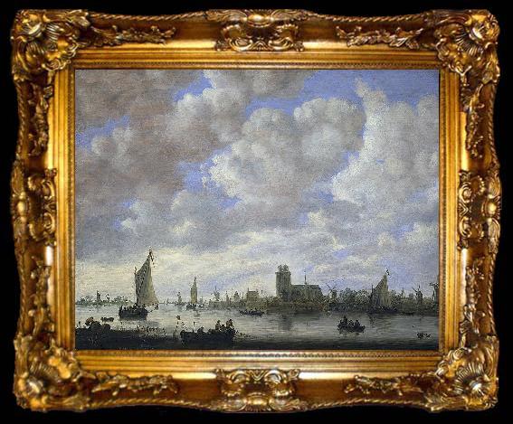 framed  Jan van  Goyen View of the Merwede off Dordrecht, ta009-2